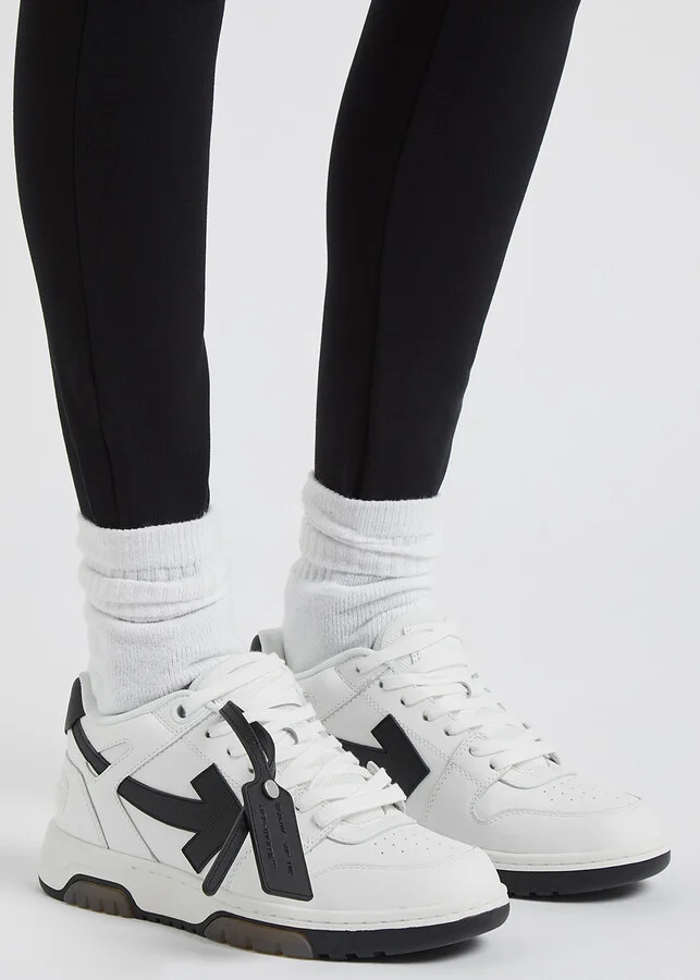 Off-white Out of Office Monochrome Leather Sneakers - Image 5