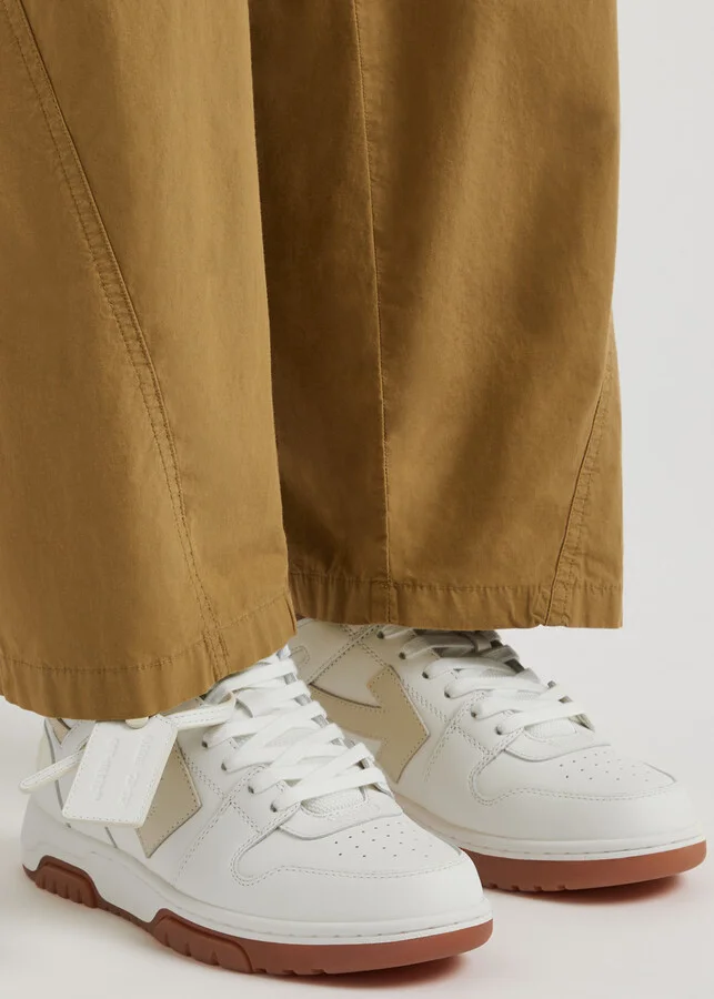Off-white Out Of Office Panelled Leather Sneakers - Image 5