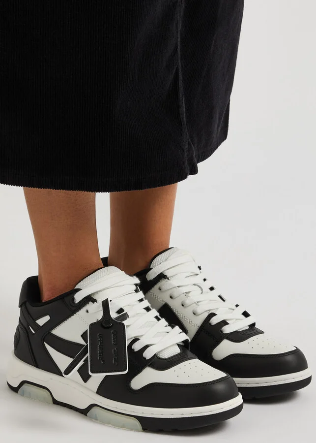 Off-white Out Of Office Panelled Leather Sneakers - Image 5
