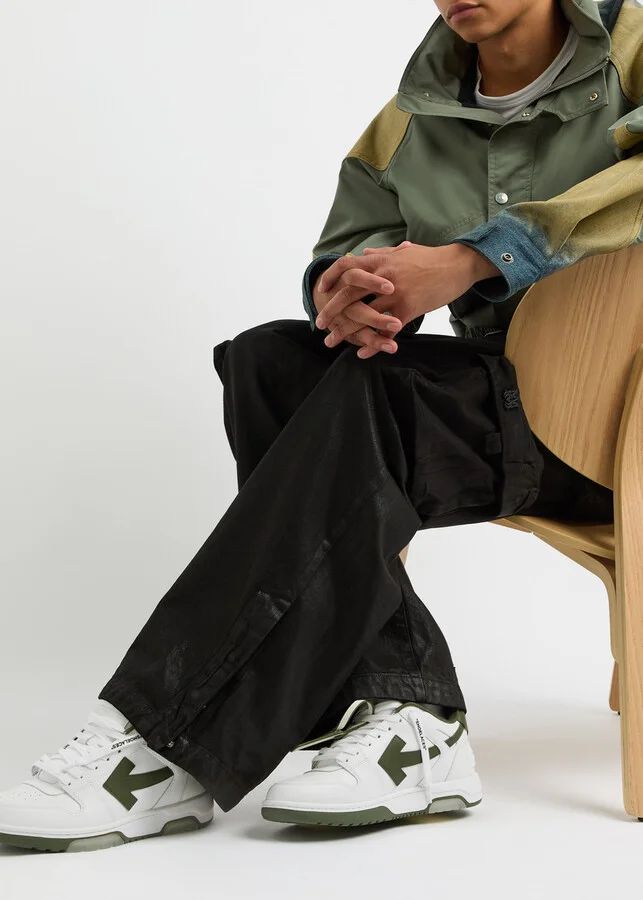 Off-white Out Of Office Panelled Leather Sneakers - Image 5