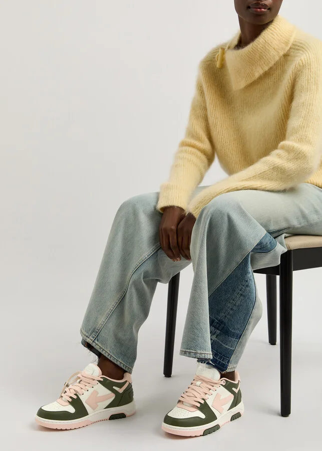 Off-white Out Of Office Panelled Leather Sneakers - Image 5