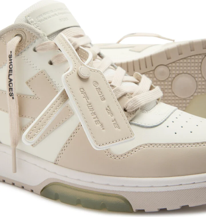 Off-white Out Of Office Panelled Leather Sneakers - Image 4