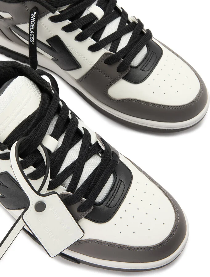 Off-white Out Of Office Panelled Leather Sneakers - Image 3