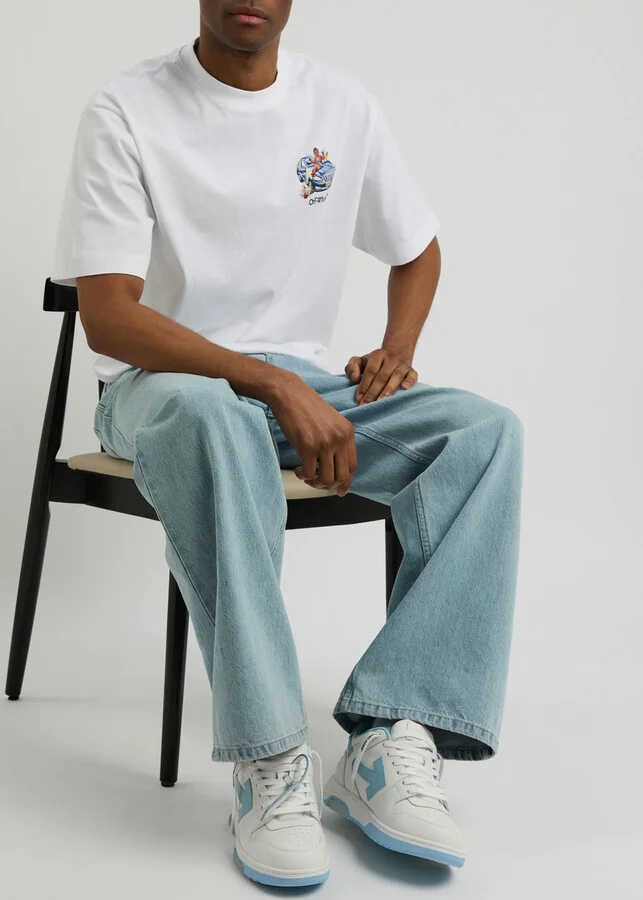 Off-white Out Of Office Panelled Leather Sneakers - Image 5