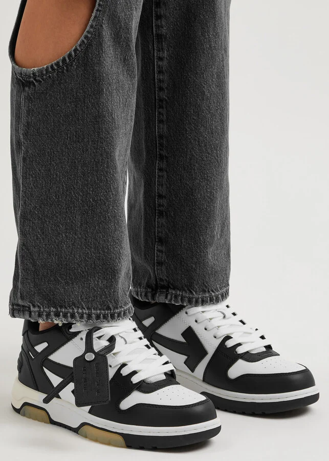 Off-white Out Of Office Panelled Leather Sneakers - Image 5