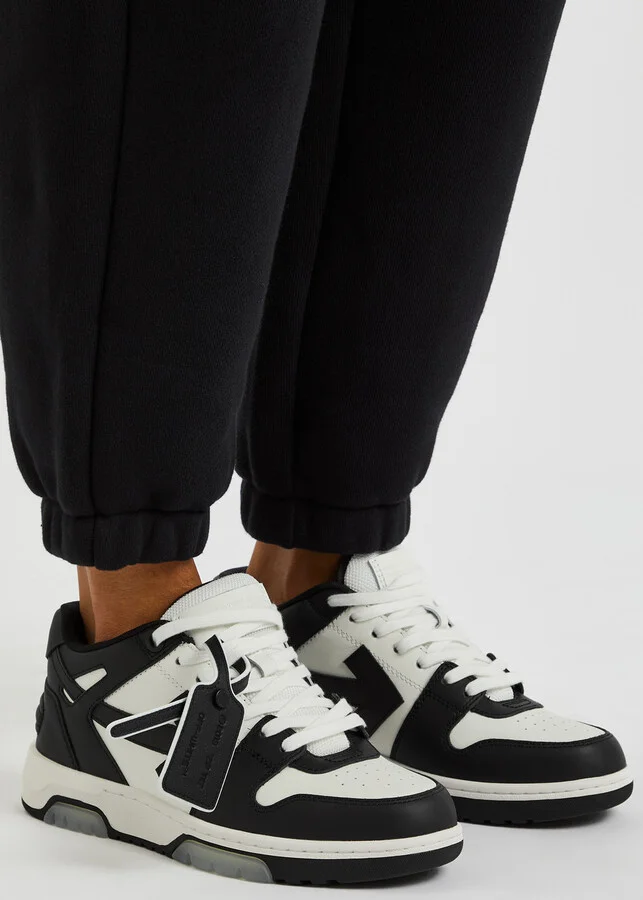Off-white Out Of Office Panelled Leather Sneakers - Image 5
