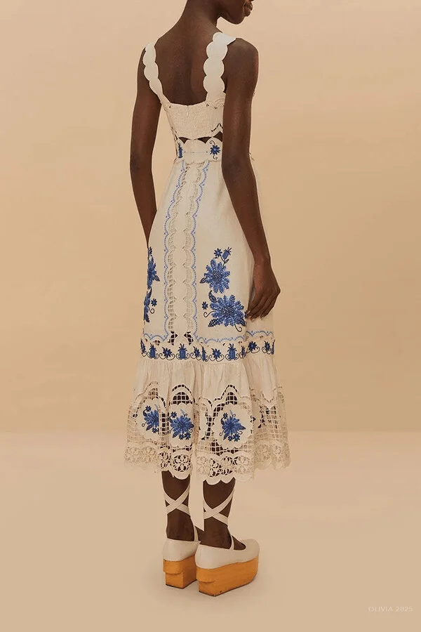 Off-White Richelieu Sunflower Midi Dress - Image 2