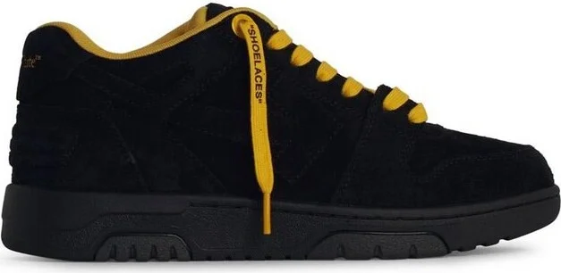 Off-White Round Toe Lace-Up Sneakers