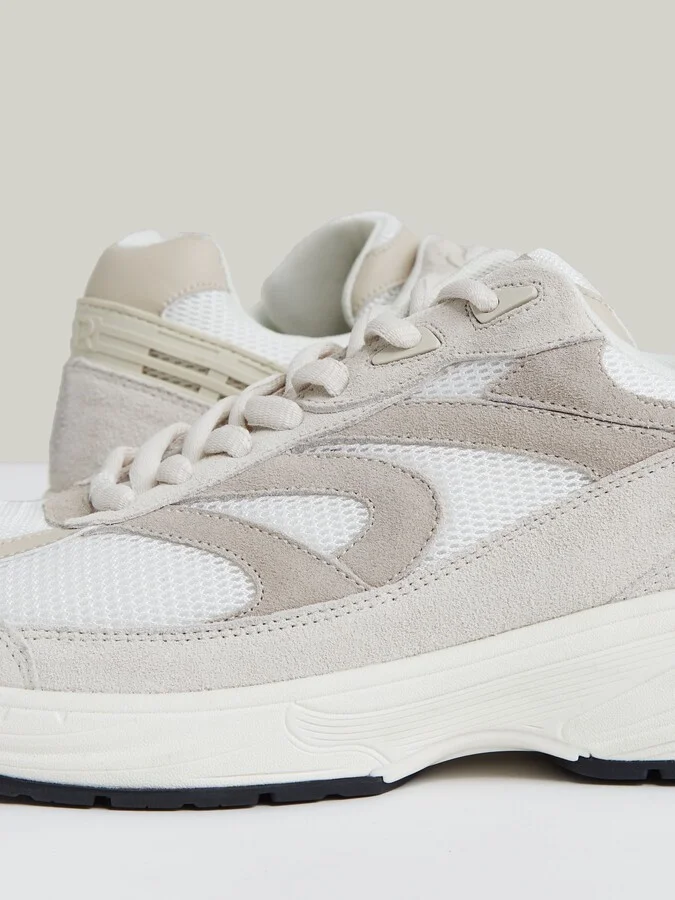Off White/stone Panelled Running Trainers - Image 5