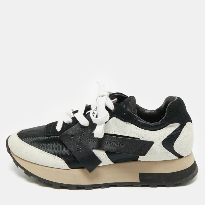 Off-White Two Tone Nylon and Suede HG Runner Sneakers Size 37