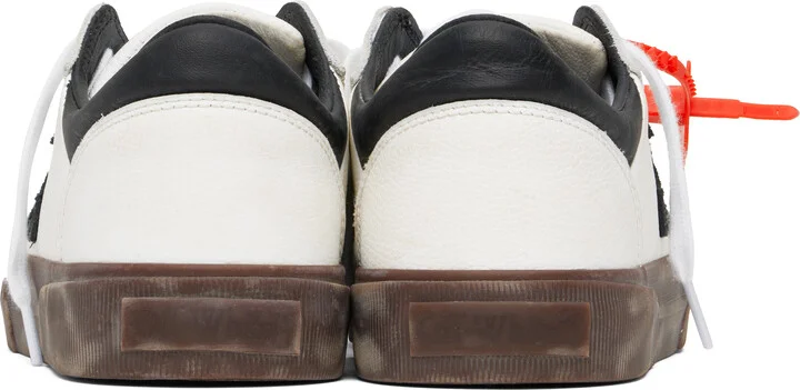 Off-White White & Black New Low Vulcanized Leather Sneakers - Image 2
