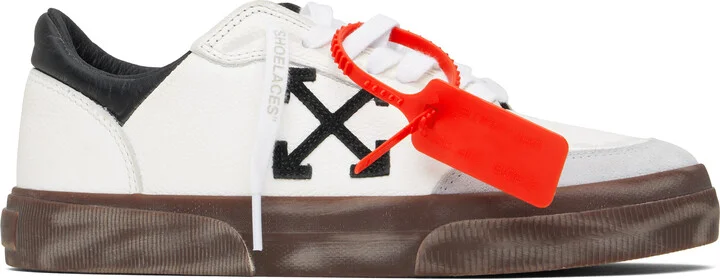 Off-White White & Black New Low Vulcanized Leather Sneakers
