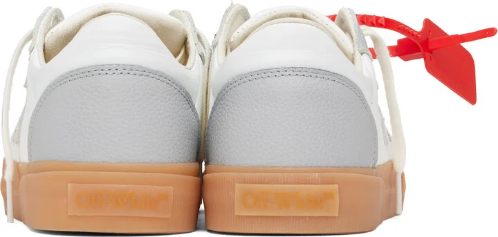 Off-White White & Gray New Low Vulcanized Leather Sneakers - Image 2