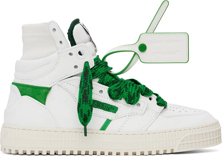 Off-White White & Green 3.0 Off Court Sneakers