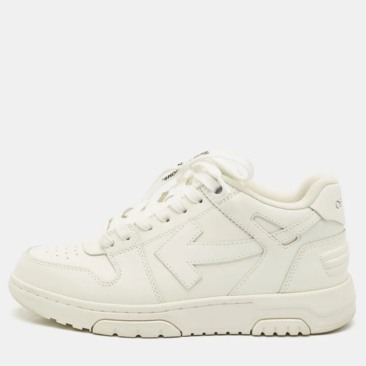 Off-White White Leather Out of Office Low Top Sneakers Size 38