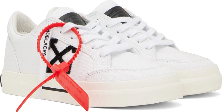 Off-White White New Low Vulcanized Canvas Sneakers - Image 4