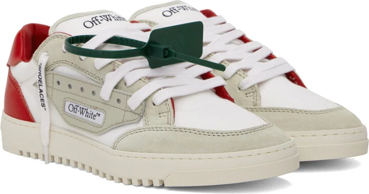 Off-White White & Red 5.0 Sneakers - Image 4