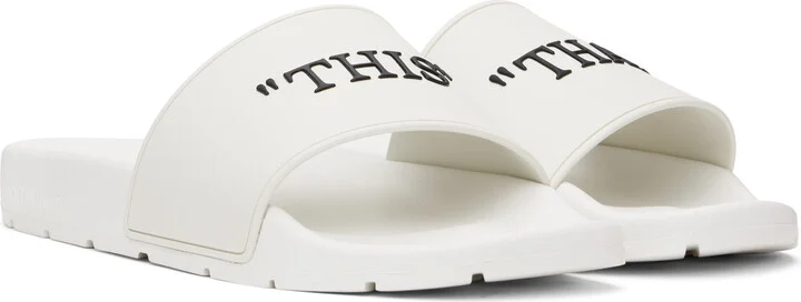 Off-White White 'This That' Pool Slides - Image 4