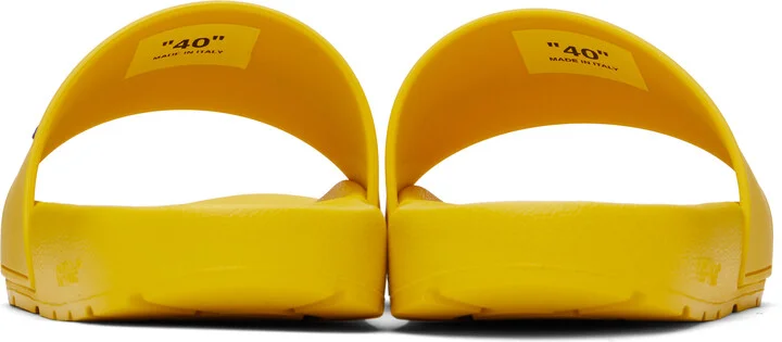 Off-White Yellow Bookish Pool Slides - Image 2