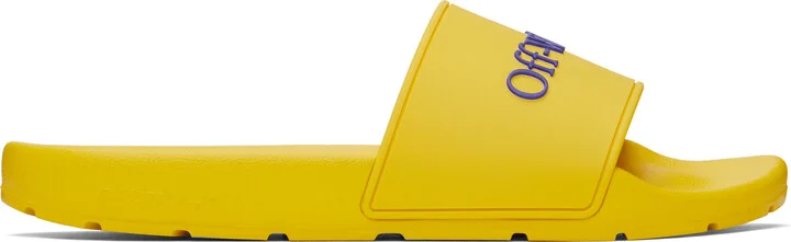Off-White Yellow Bookish Pool Slides