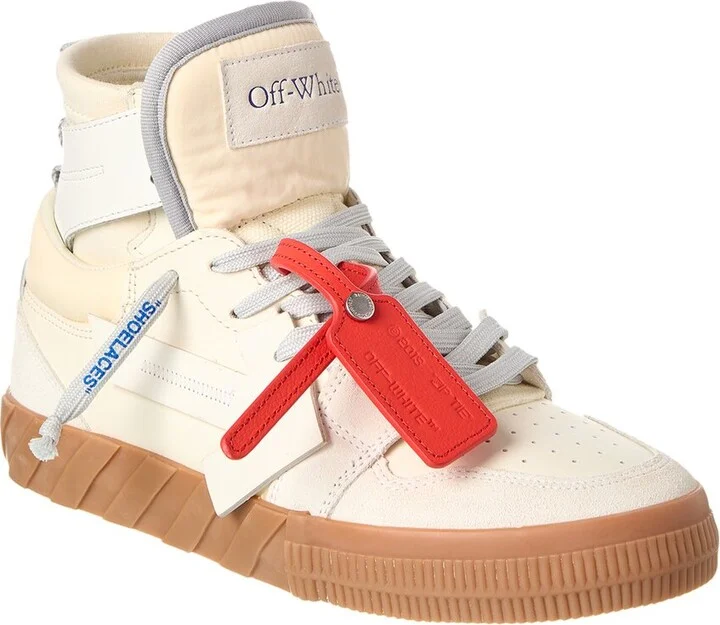 Off-White™ Floating Arrow Leather & Suede High Top Sneaker