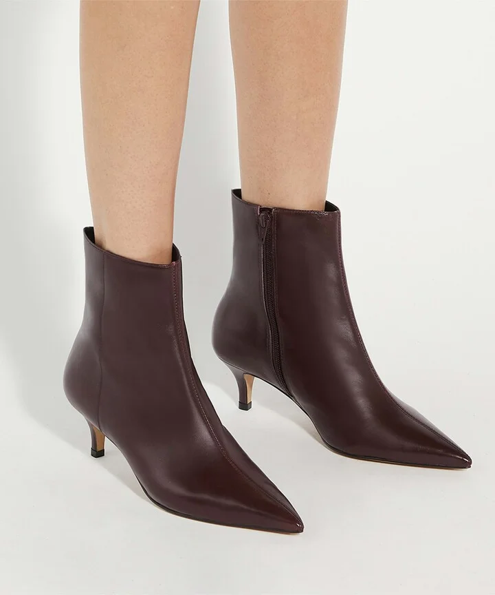 Offer Pointed Toe Kitten Heel Bootie - Image 2