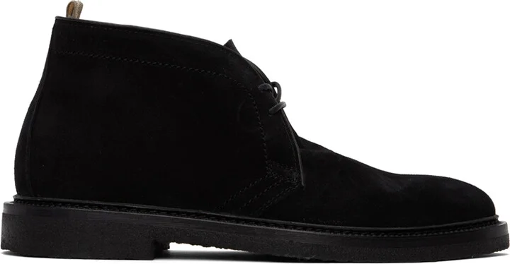 Officine Creative Black Hopkins Crepe 114 Desert Boots