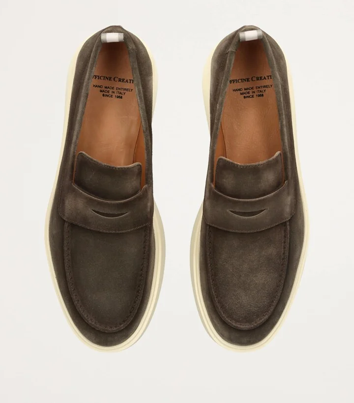 Officine Creative Suede Bones Penny Loafers - Image 4
