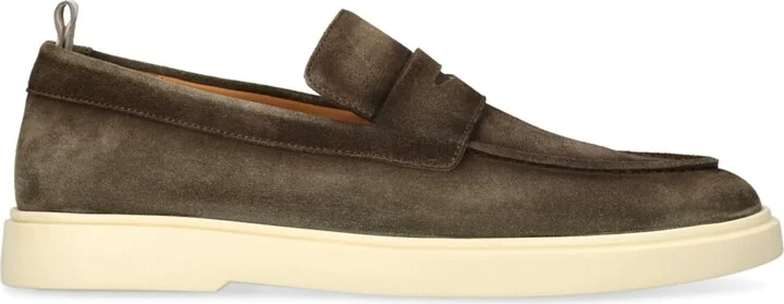 Officine Creative Suede Bones Penny Loafers