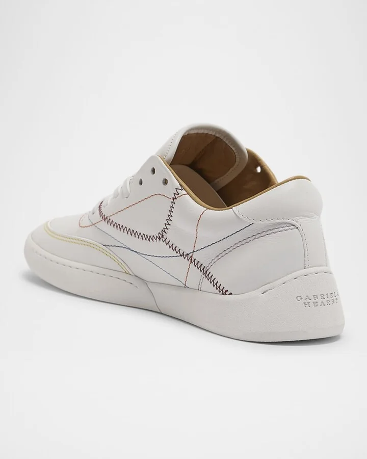 Ohio Multi-Stitched Leather Low-Top Sneakers - Image 3