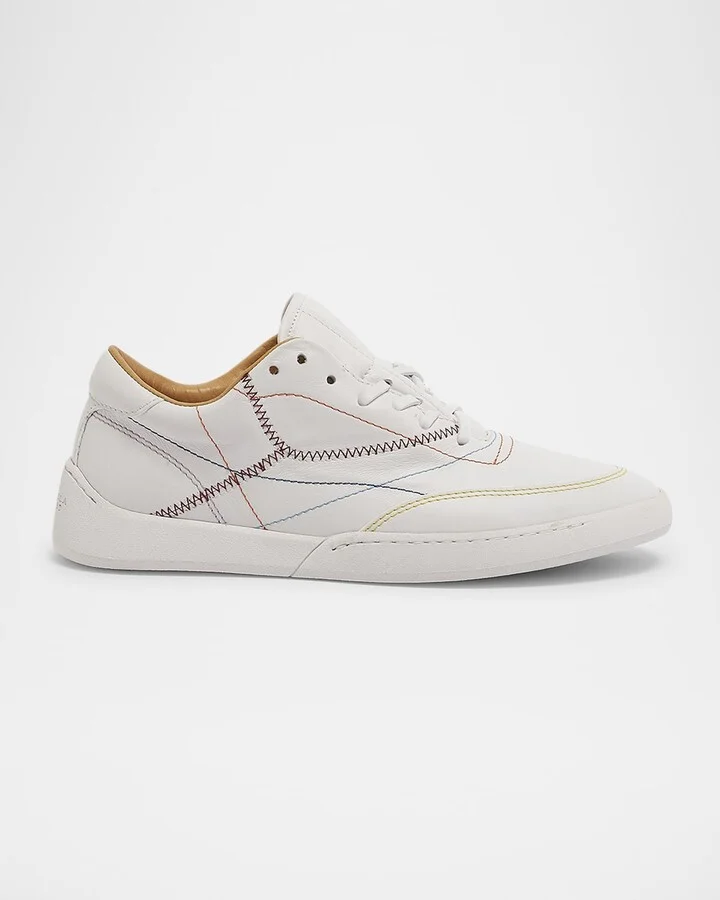 Ohio Multi-Stitched Leather Low-Top Sneakers