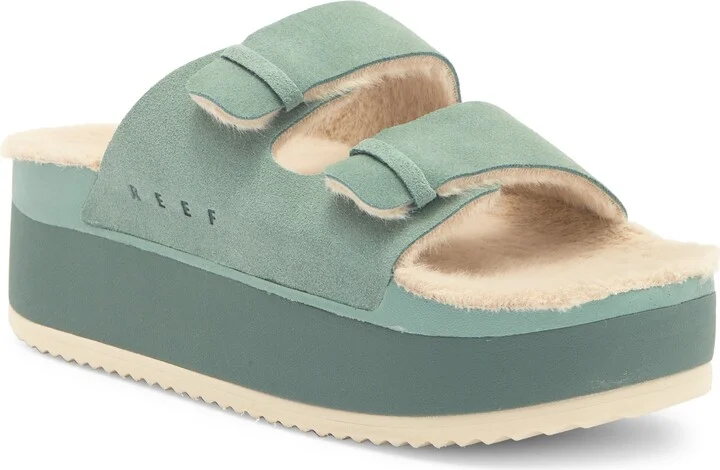 Ojai Ciara Faux Fur Lined Platform Slide Sandal