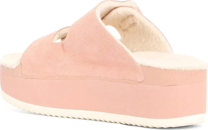 Ojai Ciara Faux Shearling Lined Platform Slide Sandal - Image 2