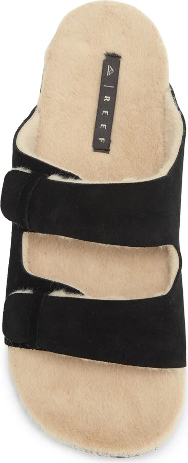 Ojai Two Bar Cozy Faux Shearling Lined Slide Sandal - Image 5
