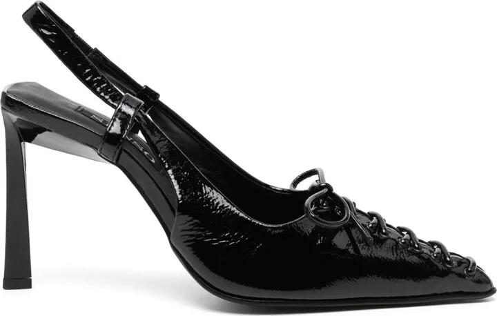 Oka 75mm slingback leather pumps