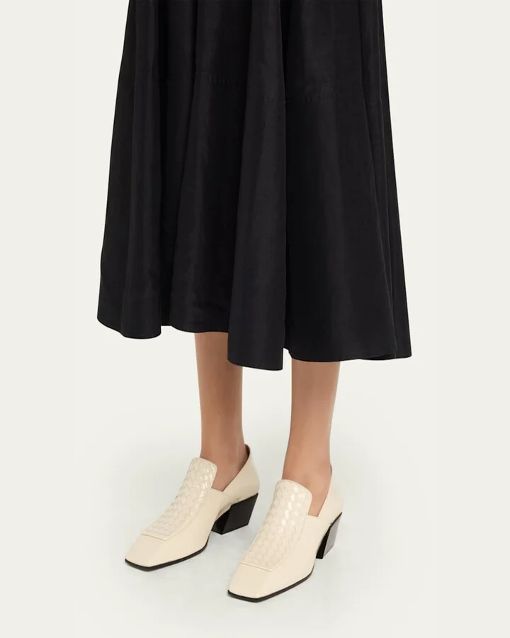 Okinawa Intrecciato Calf Leather Loafer Pumps - Image 4