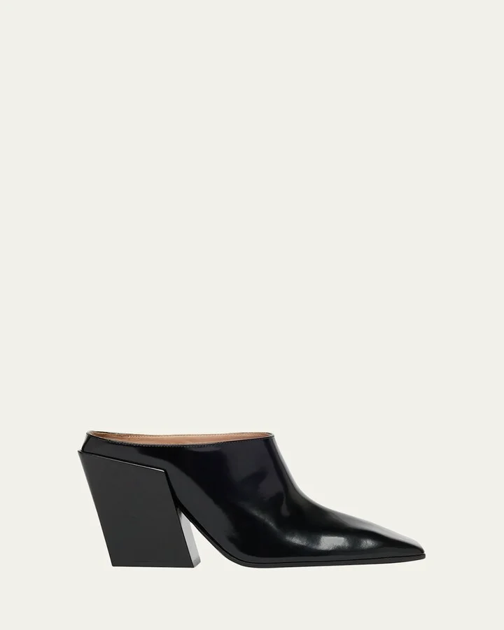 Okinawa Leather Square-Toe Mules