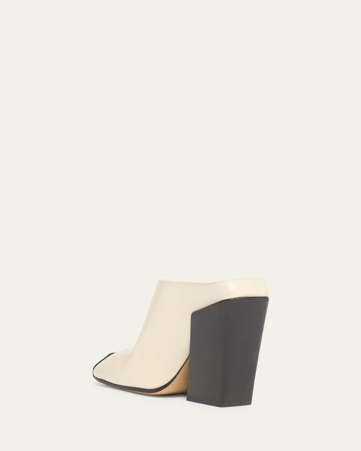 Okinawa Mixed Leather Square-Toe Mules - Image 10