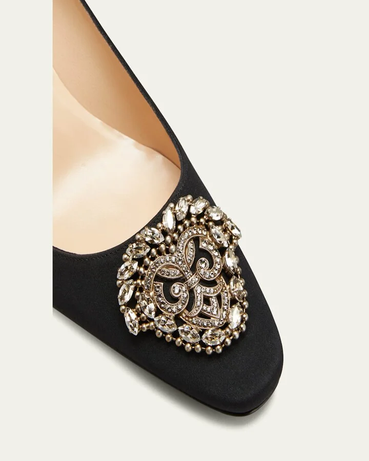 Okkato Low-Heel Crepe Pumps - Image 2