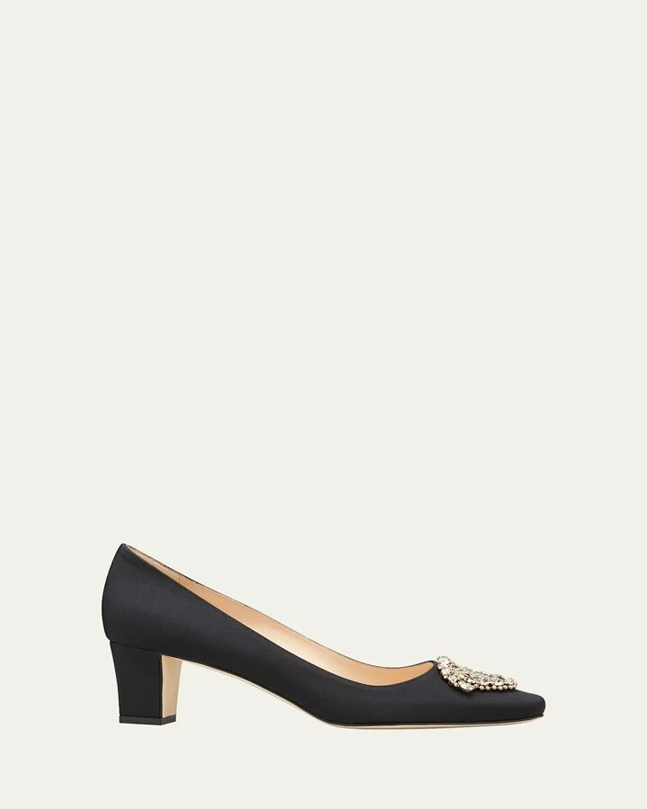 Okkato Low-Heel Crepe Pumps