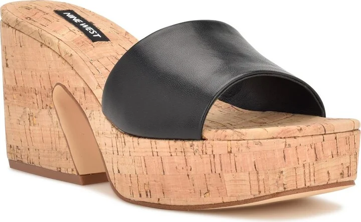 OKLEE8 Womens Cushioned Footbed Faux Leather Platform Sandals