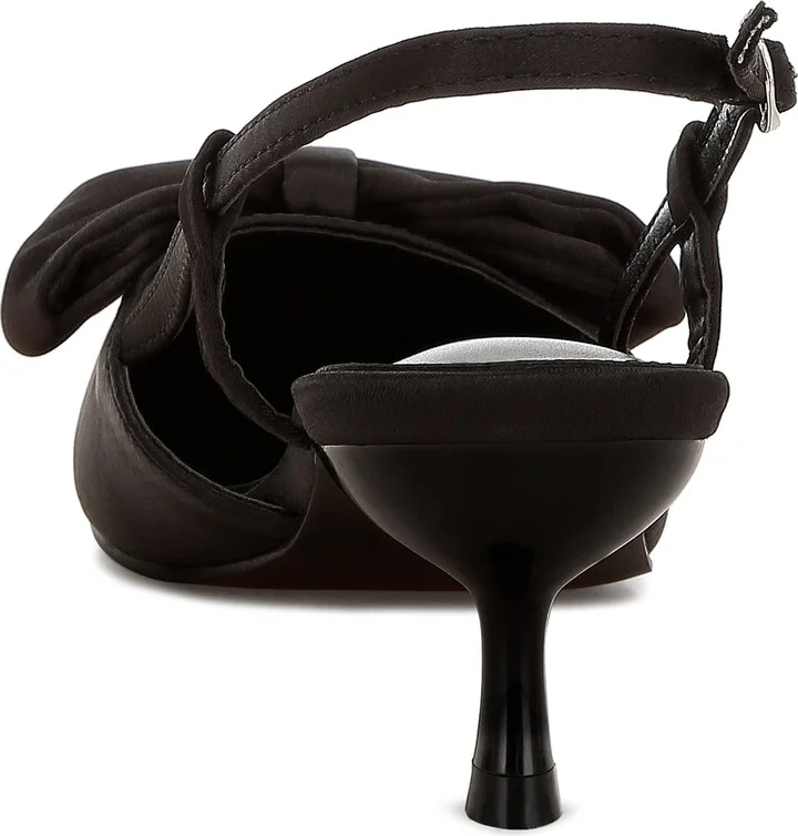 Okshak Satin Bow Slingback Pump - Image 4