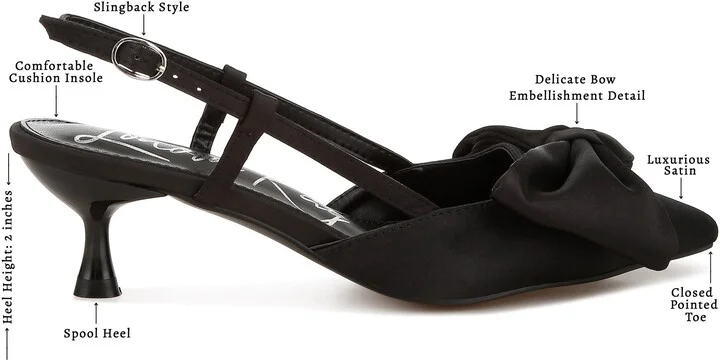 Okshak Satin Bow Slingback Pump - Image 9