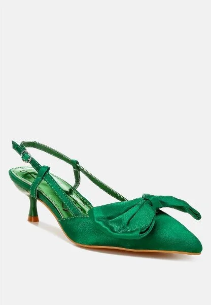 Okshak Satin Bow Slingback Sandals Women - Image 2