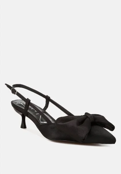 Okshak Satin Bow Slingback Sandals Women - Image 3