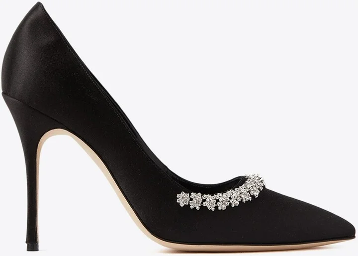 Olarana 105 Satin Crystal-Embellished Pumps