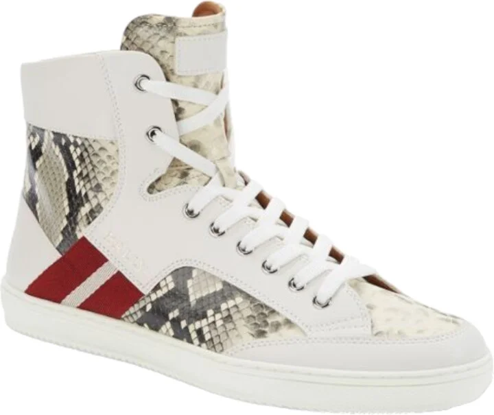 Oldani Men's 6240612 White High-Top Leather Sneakers