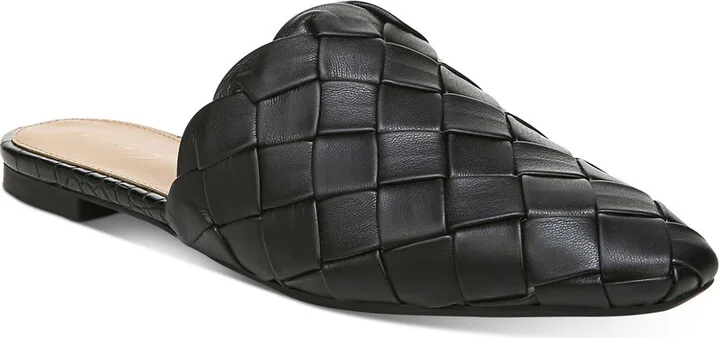 Olena Womens Faux Leather Slide On Flats