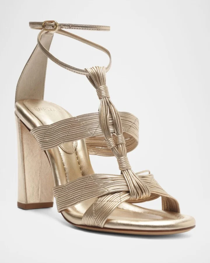Olga Block 90 Leather Sandals - Image 6