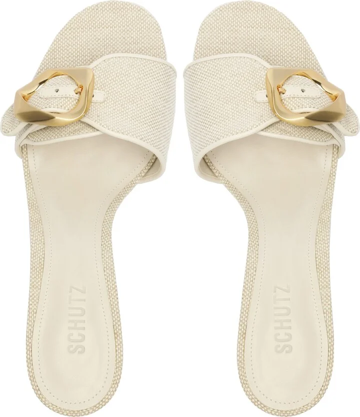 Olga Buckle Kitten Heel Sandal - Image 9
